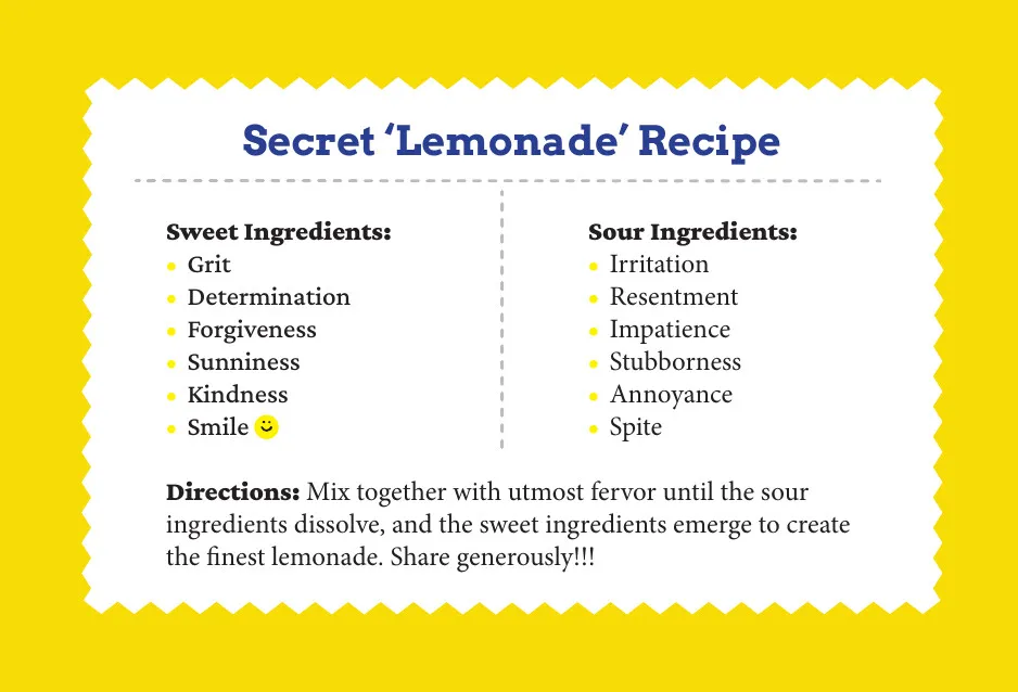 The Secret 'Lemonade' Recipe card